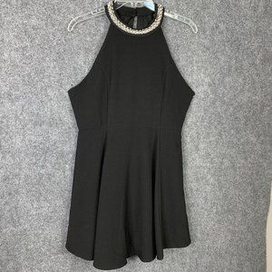 One Clothing Fit & Flare Dress Women L Jeweled Neck Sleeveless